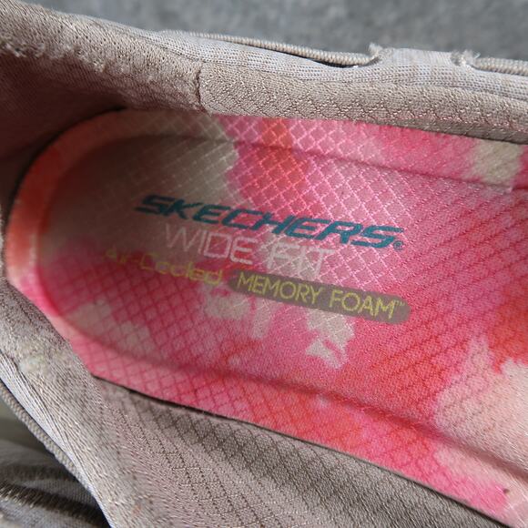 Skechers Shoes Womens 9 Casual Slip On Loafer Sneaker Wide Fit Memory Foam Comfy - Picture 14 of 14